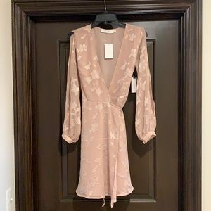 NWT - sexy & flirty blush-colored wrap dress
